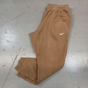 Nike Sweatpants Mens XL Brown Fleece Joggers Elastic Waist Swoosh Logo Athletic